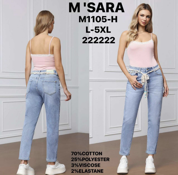 Spodnie damskie jeans Roz L-5XL, 1 Kolor .Paczka 12 szt
